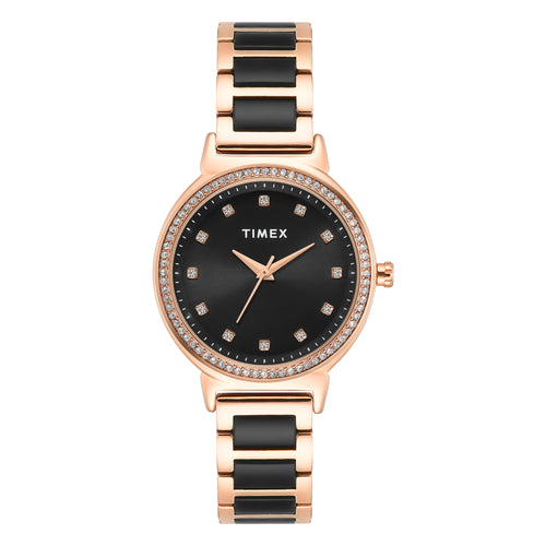 Trend Ceramic Accent Analog — Black & Rose Gold